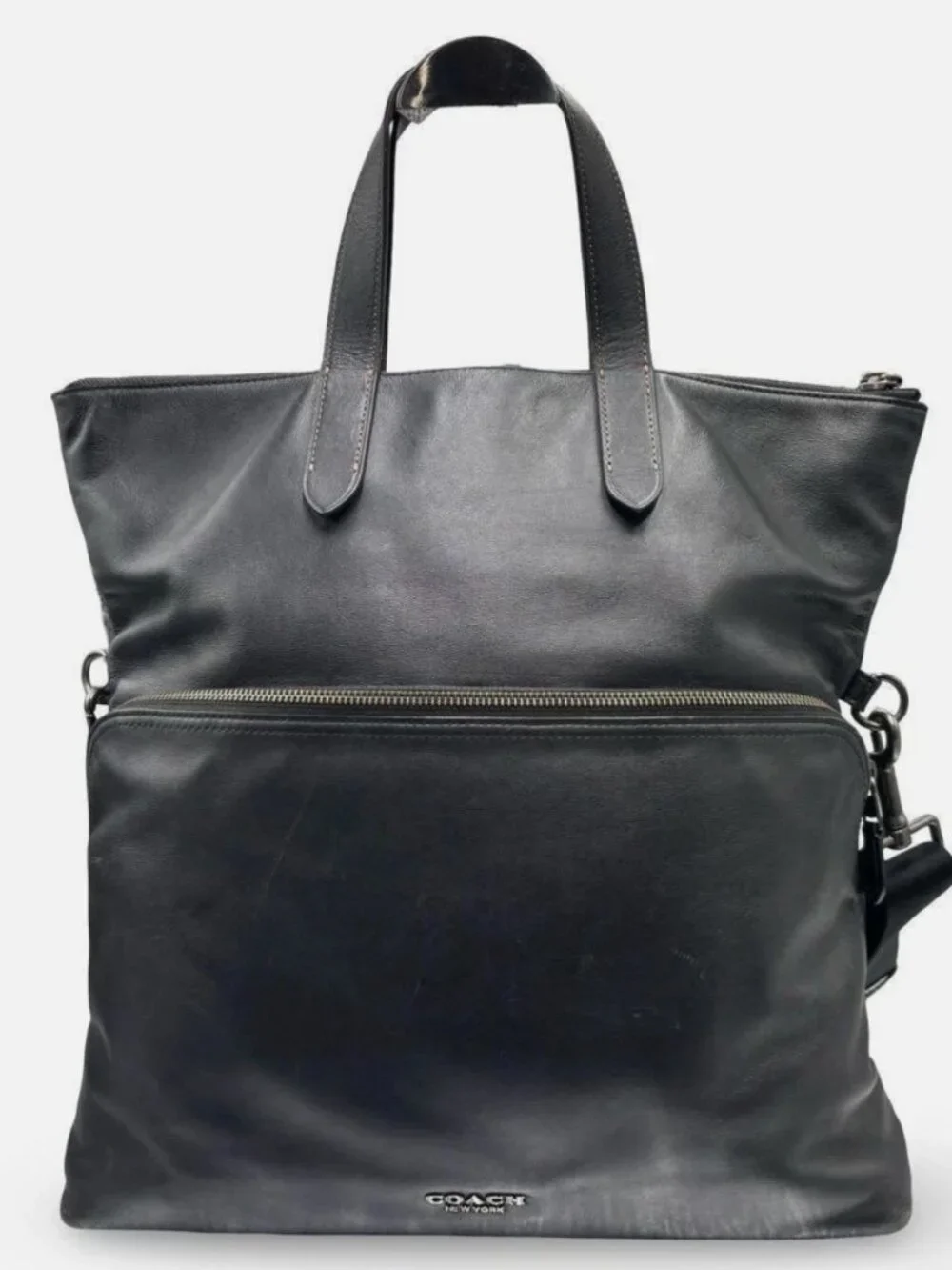 Authentic COACH Graham Leather Laptop Crossbody Shoulder Bag Black